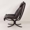 Falcon Chair in Black Leather by Sigurd Russel for Vatne Mobler, 1980s, Image 5
