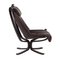 Chaise Falcon en Cuir Noir par Sigurd Russel pour Vatne Mobler, 1980s 3