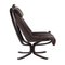 Falcon Chair in Black Leather by Sigurd Russel for Vatne Mobler, 1980s 3