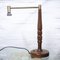 Lámpara de escritorio vintage de madera con brazo de latón, años 80, Imagen 2
