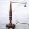 Vintage Schreibtischlampe aus Holz mit Messingarm, 1980er 3