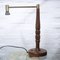 Vintage Wooden Desk Lamp with Brass Arm, 1980s 1