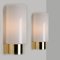 German Wall Lights in White Opaque Glass and Brass from Limburg, 1970s, Set of 2 6
