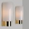 German Wall Lights in White Opaque Glass and Brass from Limburg, 1970s, Set of 2, Image 6