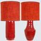 Rote Keramik Tischlampe von Bitossi, 1960 11