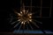 Lámpara de araña Sputnik grande estilo Venini de latón y cristal de Murano ámbar, década de 2000, Imagen 15