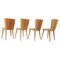 Mid-Century Swedish Sculptural Dining Chairs in Pine by Göran Malmvall, 1950s, Set of 4 1