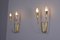 Lampade da parete doppie in ottone, anni '50, set di 2, Immagine 2