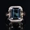 Bague Tourmaline Indigolite en Or Rose 18 Carats, France, 1960s 5