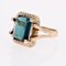 French Tourmaline Indigolite Ring in 18 Karat Rose Gold, 1960s 8