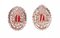 Rose Gold and Silver Earrings with Coral and Diamonds, 1950s 4