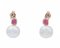 14 Karat Rose Gold Earrings with Pearls and Rubies 3