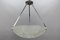 Art Deco French Chromed Brass and Frosted Glass Pendant Light by Noverdy, 1930s, Image 20