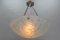 Art Deco French Chromed Brass and Frosted Glass Pendant Light by Noverdy, 1930s 4