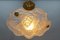 French Light Pink Frosted Glass Pendant Light with Grapes Vines by Verdun, 1930s, Image 3