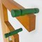 Italian Modern Coat Stand in Natural and Green Wood, 1980s 6