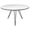 Mid-Century Scandinavian Coffee Table in White Laminate and Black Metal, 1960s, Image 1