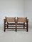 Spanish Brutalist Safari Bench in Brown Leather 12