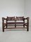 Spanish Brutalist Safari Bench in Brown Leather, Image 1