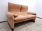 Maralunga Two-Seater Sofa in Brown Fabric by Magistretti for Cassina 7