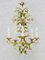 Mid-Century Toleware Chandelier with Porcelaine Flowers, France, 1950s, Image 1