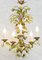 Lustre Mid-Century en Toleware avec Fleurs en Porcelaine, France, 1950s 4