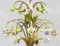Mid-Century Toleware Chandelier with Porcelaine Flowers, France, 1950s 5