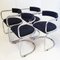Vintage Chairs in Chrome-Plated Steel and Velvet by Renato Zevi for Roche-Bobois, 1970s, Set of 4 1