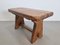 Brutalist Massive Oak Side Table Rectangle, France, 1950s 1