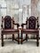 Chesterfield Armchairs in Walnut and Leather, 1950s, Set of 2, Image 1