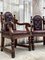 Chesterfield Armchairs in Walnut and Leather, 1950s, Set of 2, Image 3