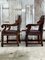 Chesterfield Armchairs in Walnut and Leather, 1950s, Set of 2, Image 12