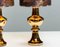 Brutalistische Goldene Kunstglas Tischlampen von Gustav Leek für Luxus, 1960er, 2er Set 7