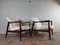 Set of Mid-Century Armchairs in Darkened Beech and Bouclé White by Edmund Homa, Polish, 1960s 4