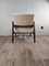 Set of Mid-Century Armchairs in Darkened Beech and Bouclé White by Edmund Homa, Polish, 1960s 9