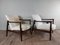 Set of Mid-Century Armchairs in Darkened Beech and Bouclé White by Edmund Homa, Polish, 1960s 5