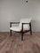 Set of Mid-Century Armchairs in Darkened Beech and Bouclé White by Edmund Homa, Polish, 1960s 6