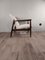 Set of Mid-Century Armchairs in Darkened Beech and Bouclé White by Edmund Homa, Polish, 1960s 11