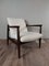 Set of Mid-Century Armchairs in Darkened Beech and Bouclé White by Edmund Homa, Polish, 1960s 12
