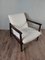 Set of Mid-Century Armchairs in Darkened Beech and Bouclé White by Edmund Homa, Polish, 1960s 13