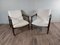 Set of Mid-Century Armchairs in Darkened Beech and Bouclé White by Edmund Homa, Polish, 1960s 2