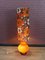 Lámpara de pie Flower Power con base de vidrio iluminado en naranja, años 70, Imagen 3