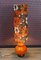 Flower Power Stehlampe mit orange beleuchtetem Glasfuß, 1970er 5