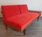 Sofá cama noruego Mid-Century modelo Svanette de madera de teca y tela roja de Ingmar Relling para Ekornes, años 60, Imagen 7