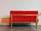 Sofá cama noruego Mid-Century modelo Svanette de madera de teca y tela roja de Ingmar Relling para Ekornes, años 60, Imagen 4