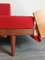 Divano Mid-Century Svanette in legno di teak e tessuto rosso di Ingmar Relling per Ekornes, Norvegia, anni '60, Immagine 13