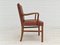 Dänischer Vintage Sessel aus Leder & Buchenholz, 1950er 14