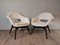 Vintage Shell Armchairs in White Curly Fabric by Miroslav Navratil for Cesky Nabytek, Czech, 1960s, Set of 2 1