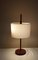 Lámpara de mesa alemana vintage de dos llamas con marco de teca y pantalla de tela blanca de Temde, años 60, Imagen 5