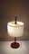 Lampada da tavolo vintage a due fiamme con struttura in teak e paralume in tessuto bianco di Temde, Germania, anni '60, Immagine 6